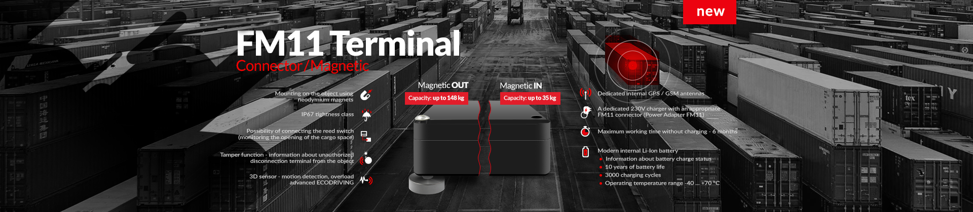 Terminal  FM11 GPRS IP67 CONNECTOR MAGNETIC